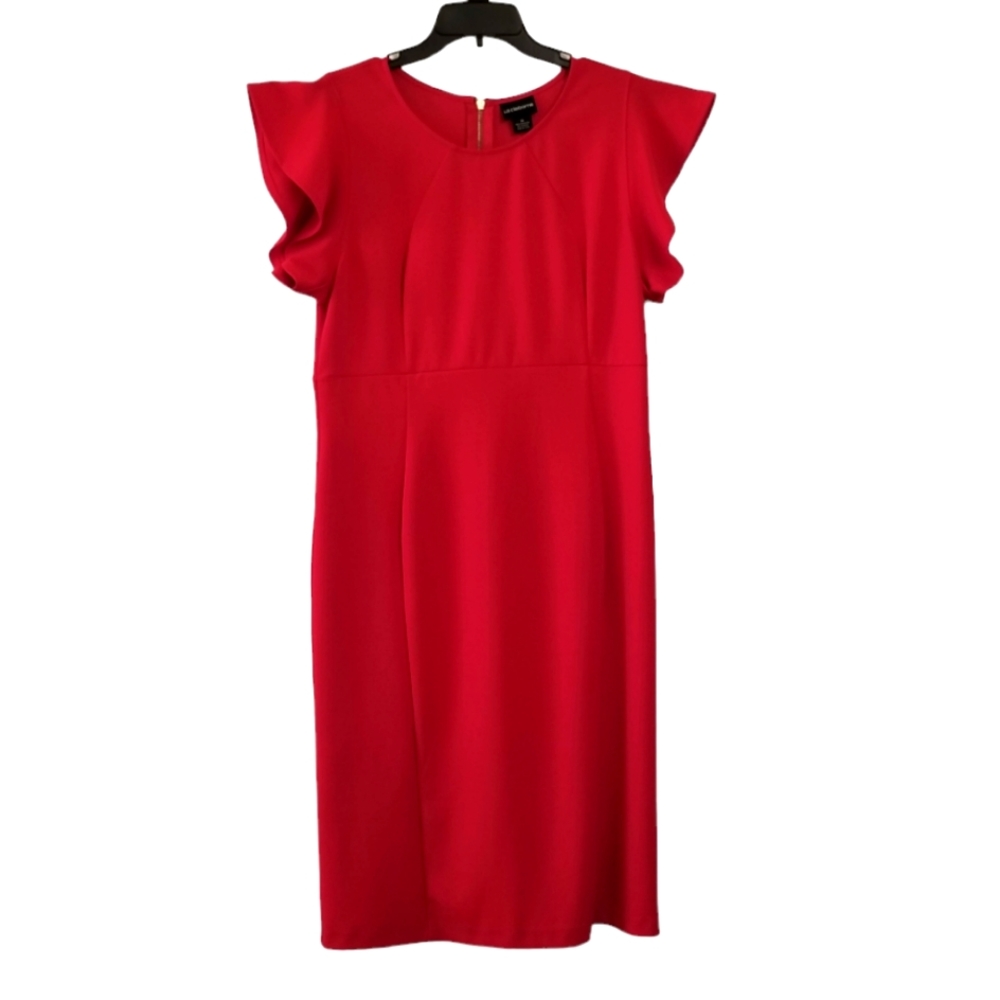 Liz Claiborne Red Flutter Sleeve Dress
